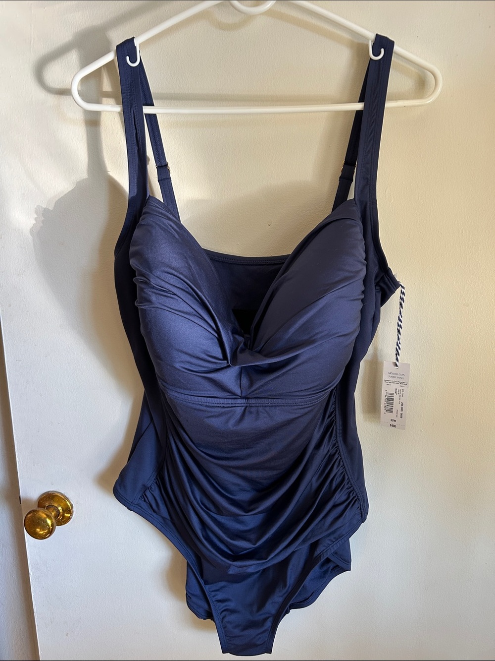 NWT Sonnet Shore navy blue swimsuit size 22W